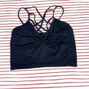 BUY 1 GET 1 FREE Suzette criss cross bra cami bralette unlined black one size s